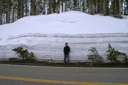 I show how much snow is still in Yellowstone.